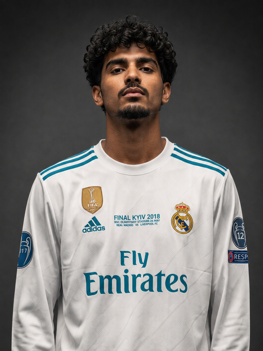 Real Madrid Ronaldo 2018 Final Jersey – White Long Sleeve Football Jersey - Sublimation - Kit Culture