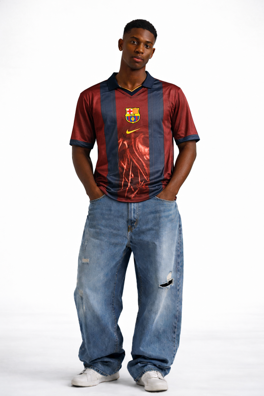FC Barcelona Retro Jersey 2000s – Vintage Barca Five Sleeve Jersey | Kit Culture