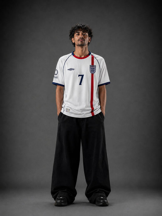 England 2002 World Cup Jersey – Beckham #7 | Embroidered | Kit Culture