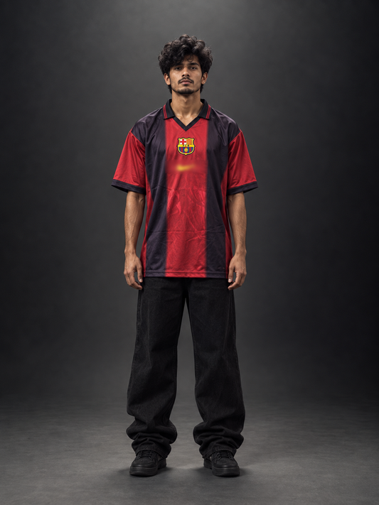 FC Barcelona Retro Jersey 2000s | Vintage Barca Five Sleeve Jersey | Embroidery | Kit Culture
