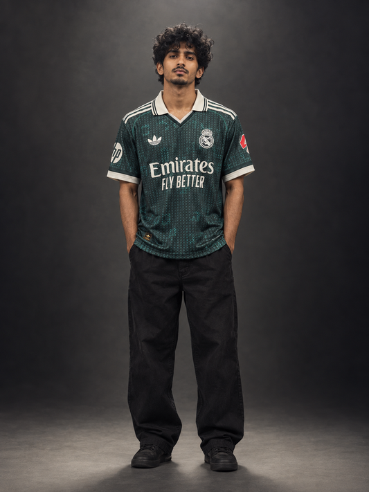 Real Madrid Bellingham Jersey 2026/27 – Green Away Football Shirt | Oversize Collar | Embroidery | Kit Culture