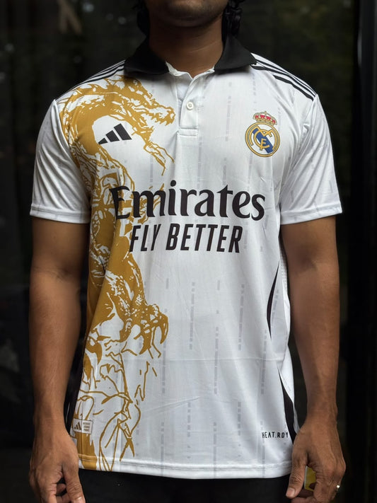 Real Madrid Gold Graphic Jersey | Special Football Jersey | Sublimation | Collar | Kit Culture
