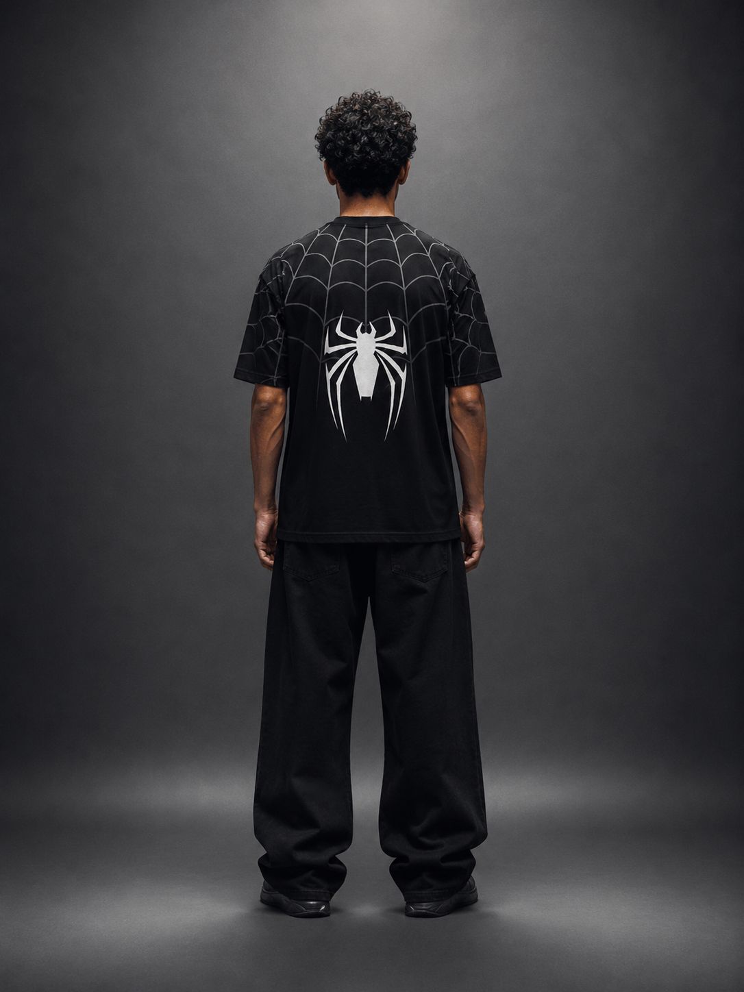 Barcelona Spider-Man Football Jersey – Black | BarcaXSpider | Oversize Embroidery | Kit Culture