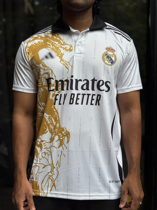 Real Madrid Gold Graphic Jersey | Special Football Jersey | Sublimation | Collar | Kit Culture