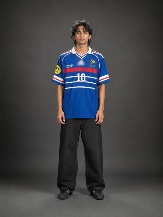 France 1998 Home Jersey Zidane #10 – Retro World Cup Football | Oversize Collar | Kit Culture