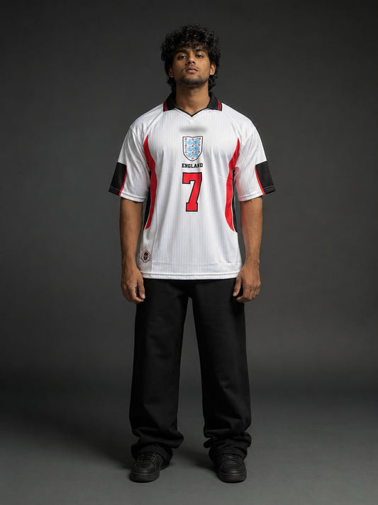 England 1998 Home Jersey Beckham #7 | Retro Football Jersey | Oversize | Kit Culture