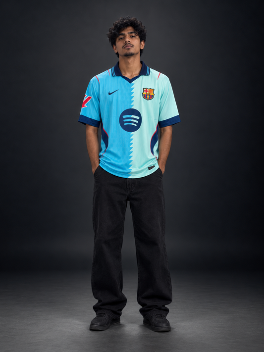 Barcelona 2026/27 Away Jersey – Lamine Yamal #10 | Third Kit Blue | Oversize Collar | Embroidered | Kit Culture
