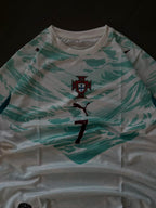 Portugal Ronaldo 7 2026 Away Jersey – White & Teal Edition | CR7 Football Shirt | Sublimation | Kit Culture