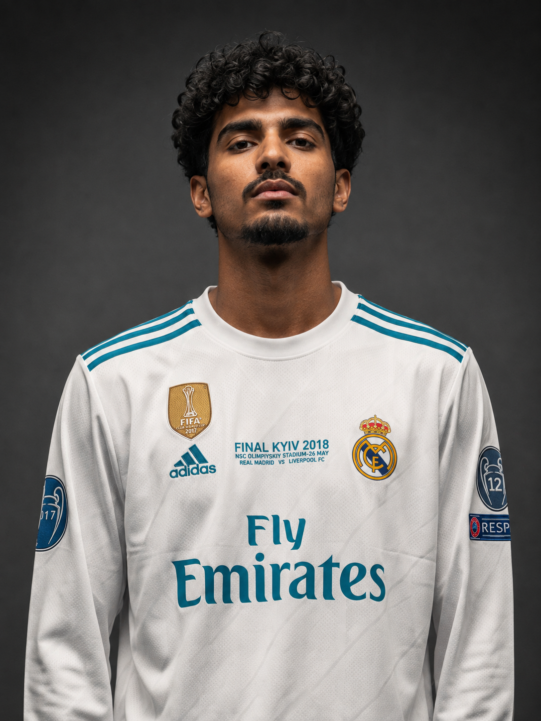 Real Madrid Ronaldo 2018 Final Jersey – White Long Sleeve Football Jersey - Sublimation - Kit Culture