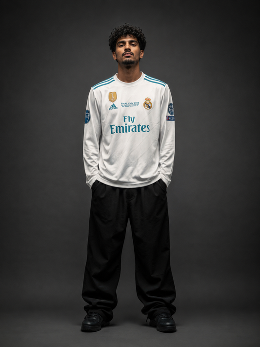 Real Madrid Ronaldo 2018 Final Jersey – White Long Sleeve Football Jersey - Sublimation - Kit Culture