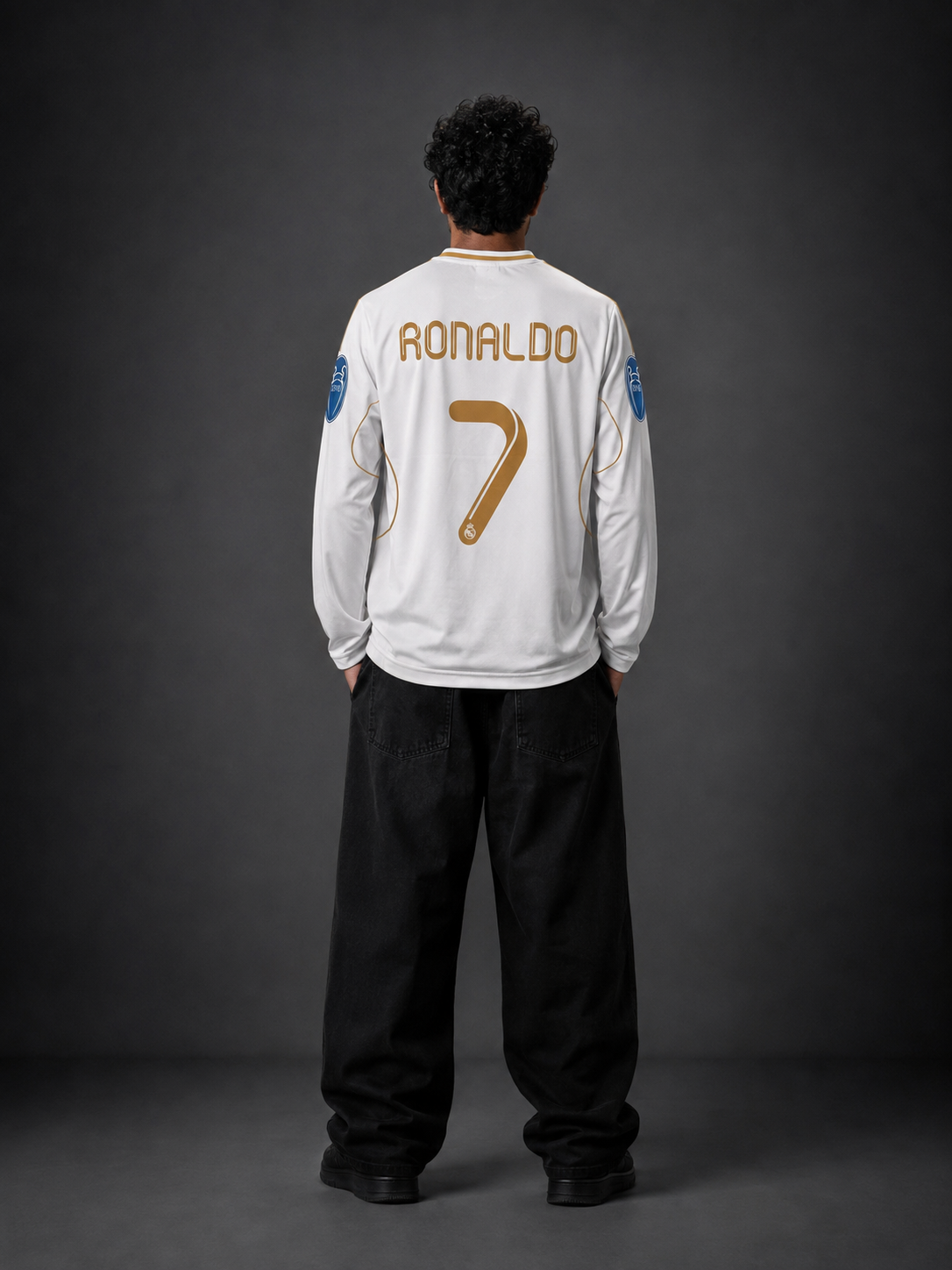 Real Madrid Ronaldo 2009–10 Jersey – White Long Sleeve #7 Football Shirt - Sublimation - Kit Culture