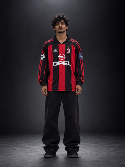 AC Milan Paolo Maldini #3 Full Sleeve Retro Home Jersey | Embroidery | Kit Culture