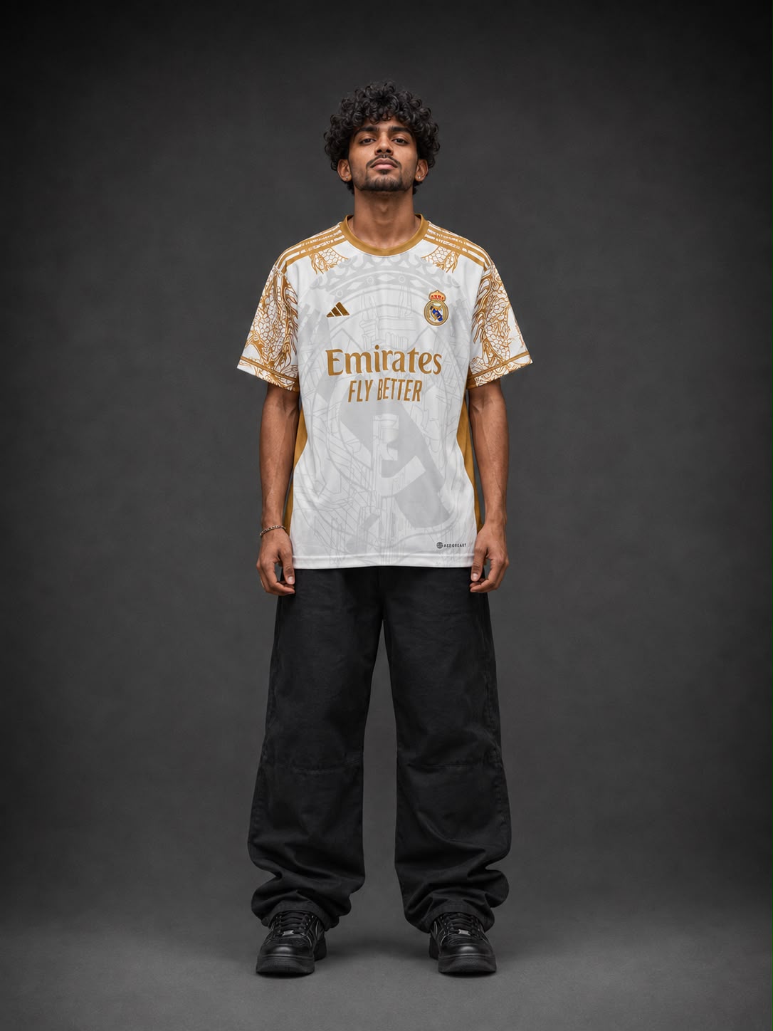 Real Home Jersey Ronaldo #7 Embroidered Edition | Special Golden Football Jersey | Kit Culture