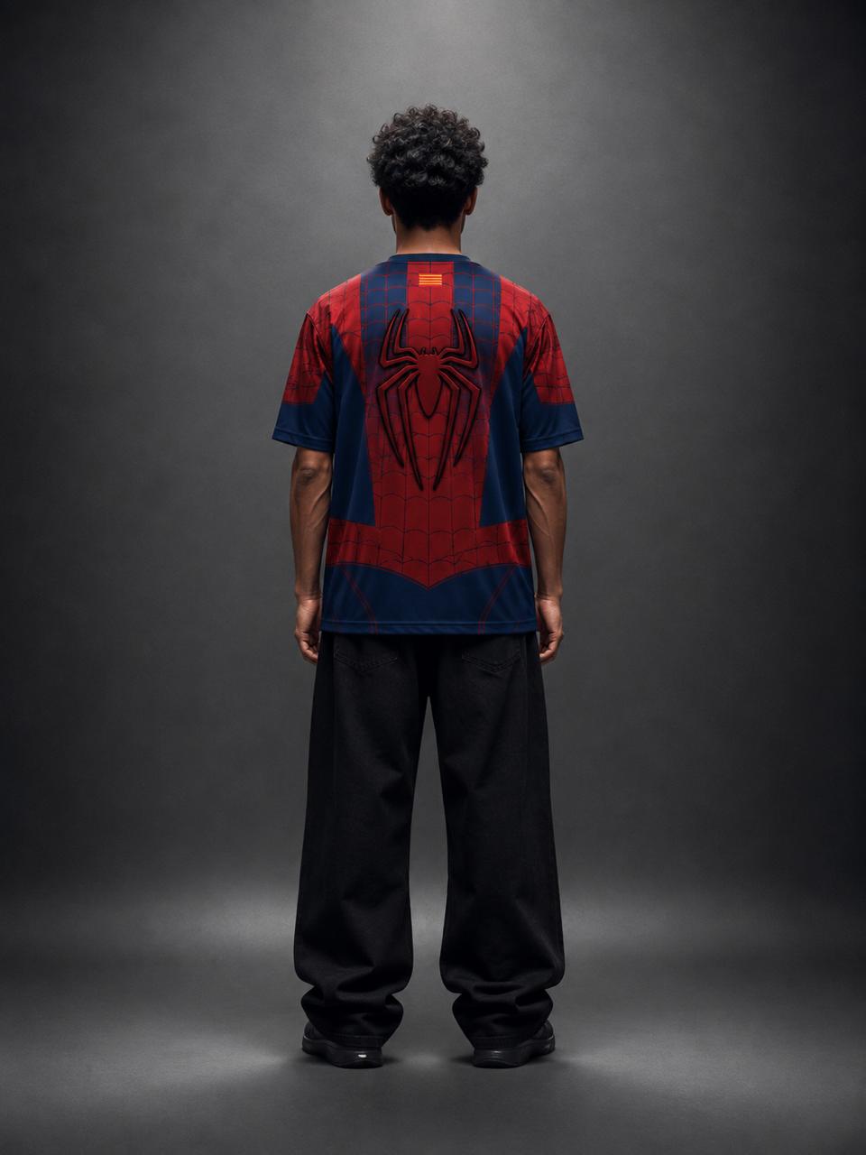 Barcelona Spider-Man Jersey - Red and Blue | BarcaXSpider | Oversize Embroidery | Kit Culture