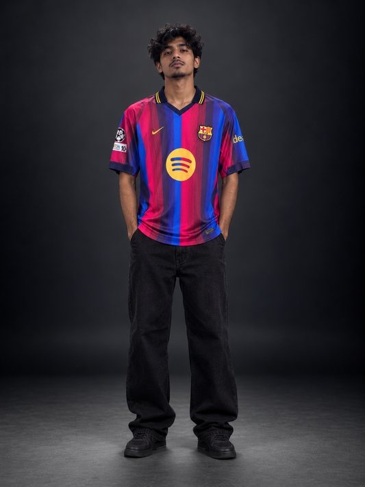 Barcelona 2026/27 Home Jersey – Lamine Yamal #10 | FC Barcelona Retro Style | Oversize Collar | Embroidered | Kit Culture