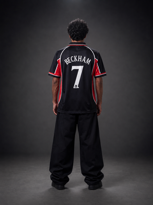 Manchester United Beckham #7 Retro Black Jersey – Classic Football Shirt - Sublimation Collar - Kit Culture