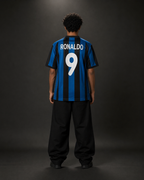 Ronaldo 9 Retro Inter Milan Jersey – Blue Black Striped Football Shirt | Kit Culture