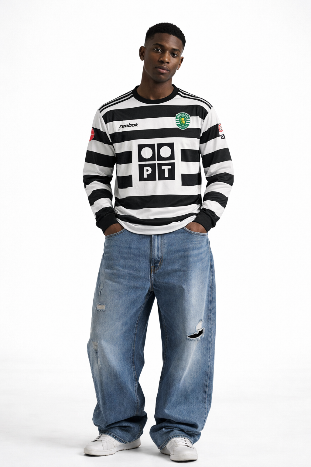 Sporting CP Ronaldo 28 Retro Jersey – Embroidery Full Sleeve Football Shirt