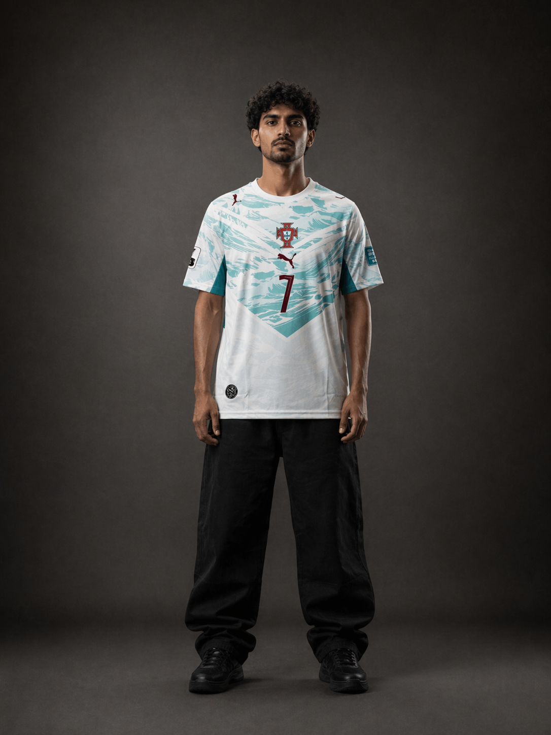 Portugal Ronaldo 7 2026 Away Jersey – White & Teal Edition | CR7 Football Shirt | Sublimation | Kit Culture