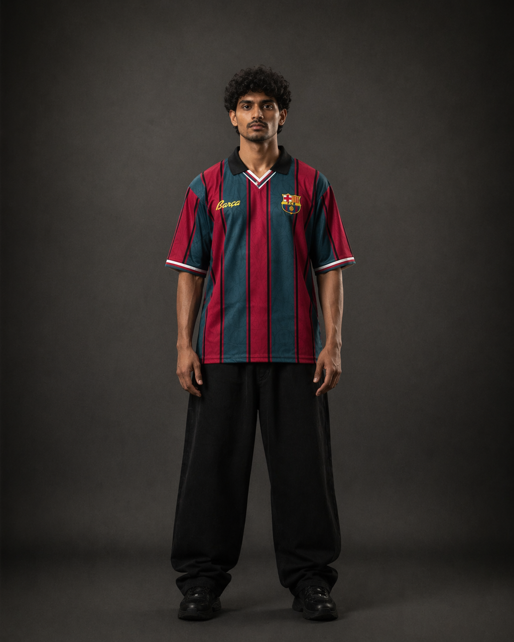 Barcelona Retro Striped Jersey – Cruyff 9 Classic Edition | Vintage oversize Football Shirt| Kit Culture