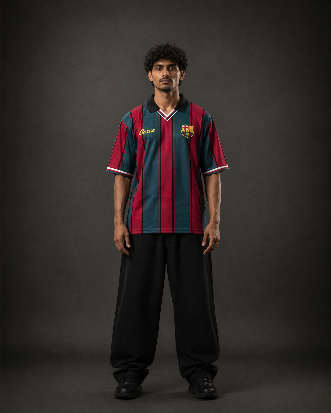 Barcelona Retro Striped Jersey – Cruyff 9 Classic Edition | Vintage oversize Football Shirt| Kit Culture