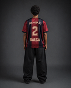 Barcelona Inspired Retro Stripe Jersey – Streetwear Oversized Football Shirt| Kit Culture