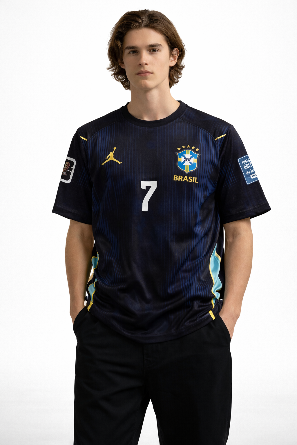 Brazil Away Blue Kit Vini Jr 7 – High-Quality Sublimation Jersey