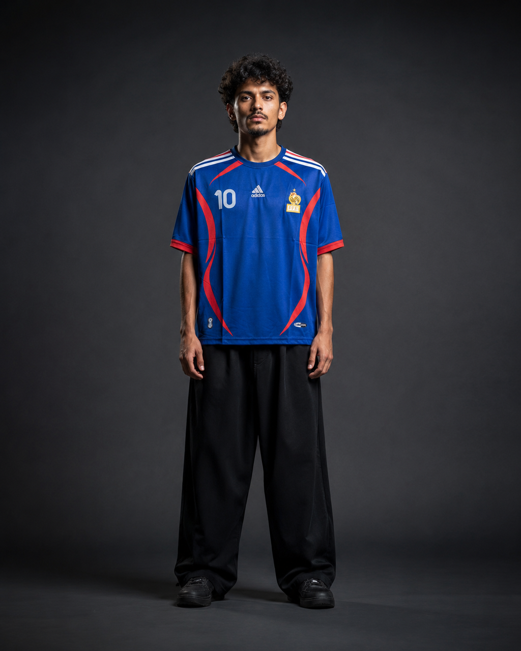 Zidane #10 France retro football jersey | Oversize | Embroidery | Kit Culture