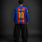 Messi #10 Barcelona Full Sleeve retro football jersey | Sublimation  | Kit Culture