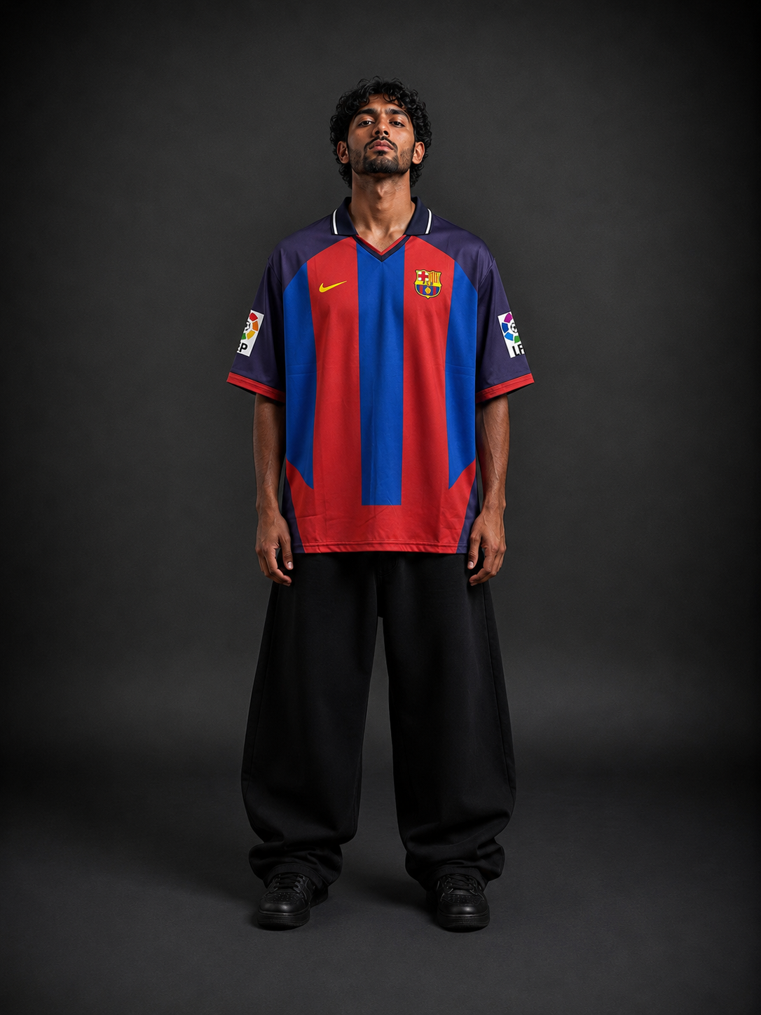 Iniesta #24 Barcelona retro Oversize football jersey | collar | Kit Culture