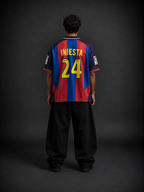 Iniesta #24 Barcelona retro Oversize football jersey | collar | Kit Culture