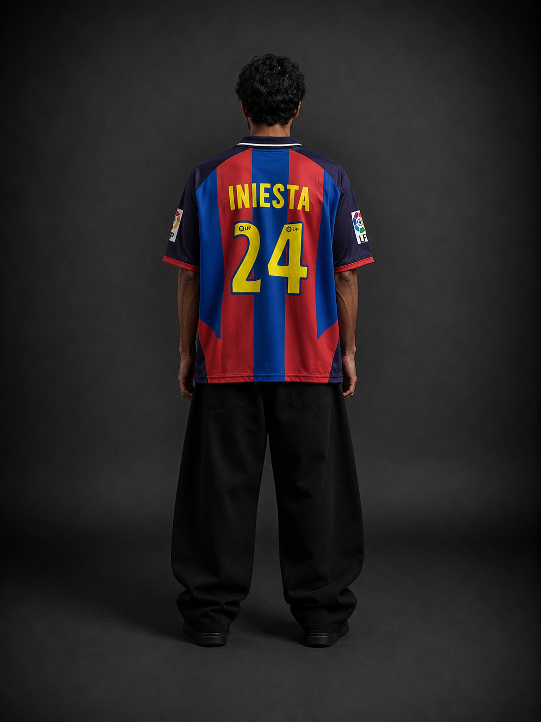 Iniesta #24 Barcelona retro Oversize football jersey | collar | Kit Culture