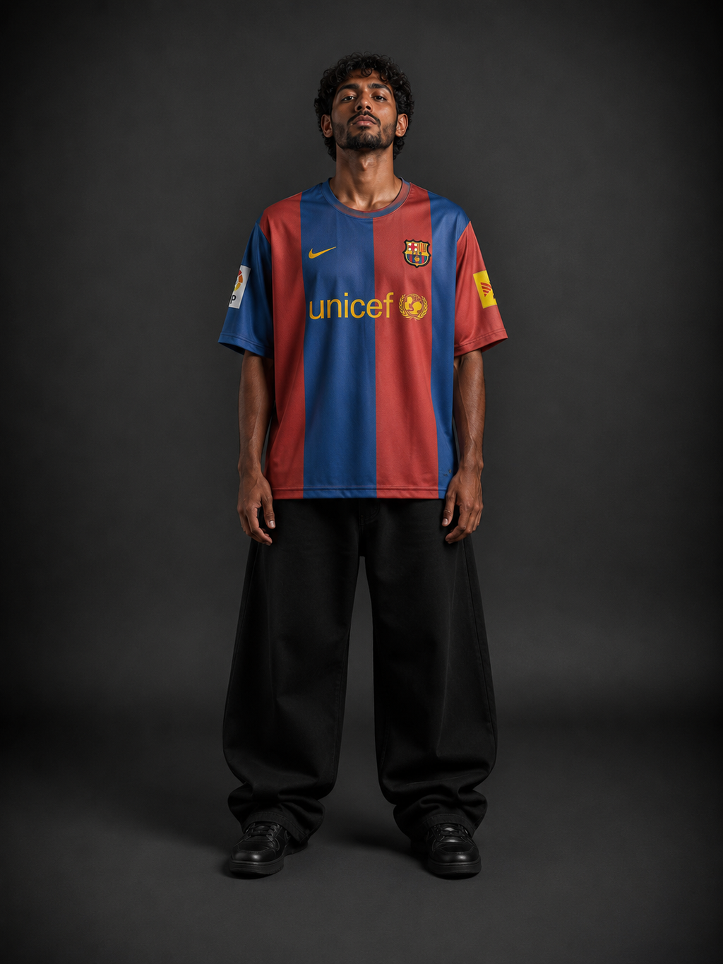 Messi #19 Barcelona Oversize Retro football Jersey | Embroidery | Kit Culture