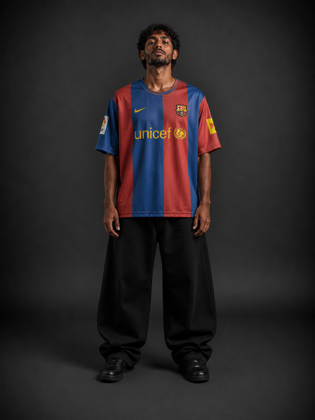 Messi #19 Barcelona Oversize Retro football Jersey | Embroidery | Kit Culture