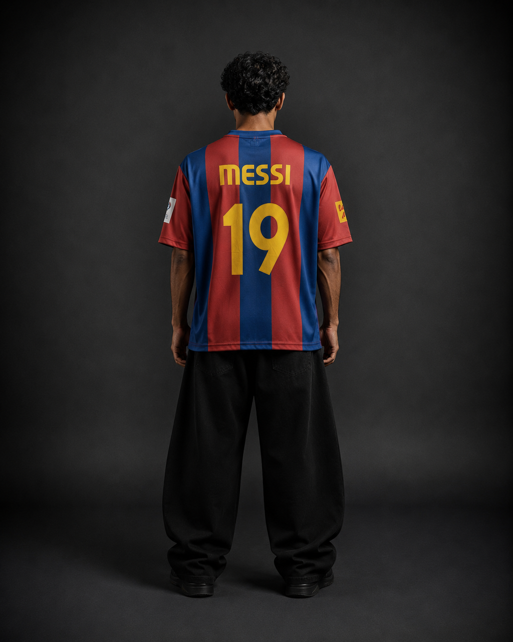 Messi #19 Barcelona Oversize Retro football Jersey | Embroidery | Kit Culture