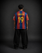 Messi #19 Barcelona Oversize Retro football Jersey | Embroidery | Kit Culture
