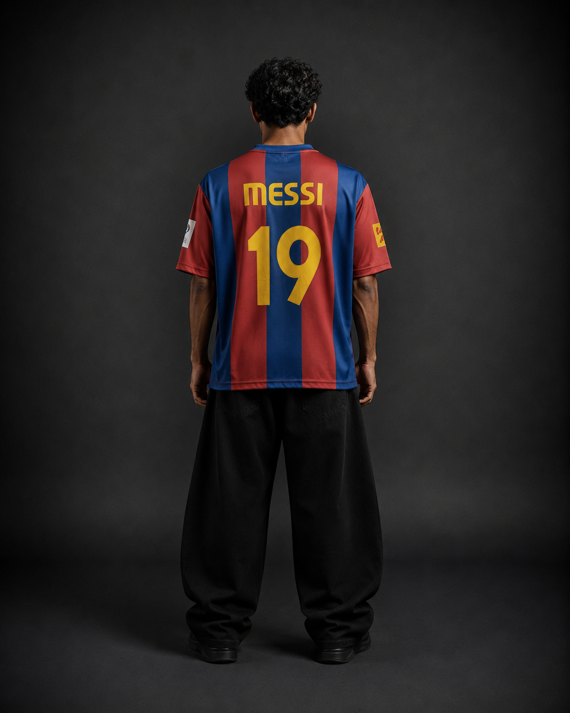 Messi #19 Barcelona Oversize Retro football Jersey | Embroidery | Kit Culture