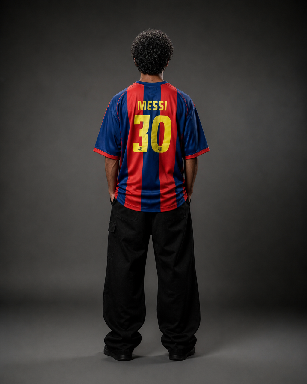 Lionel Messi Barcelona Home Jersey – Red Blue Stripes Football Shirt | Oversize | Embroidery| Kit Culture