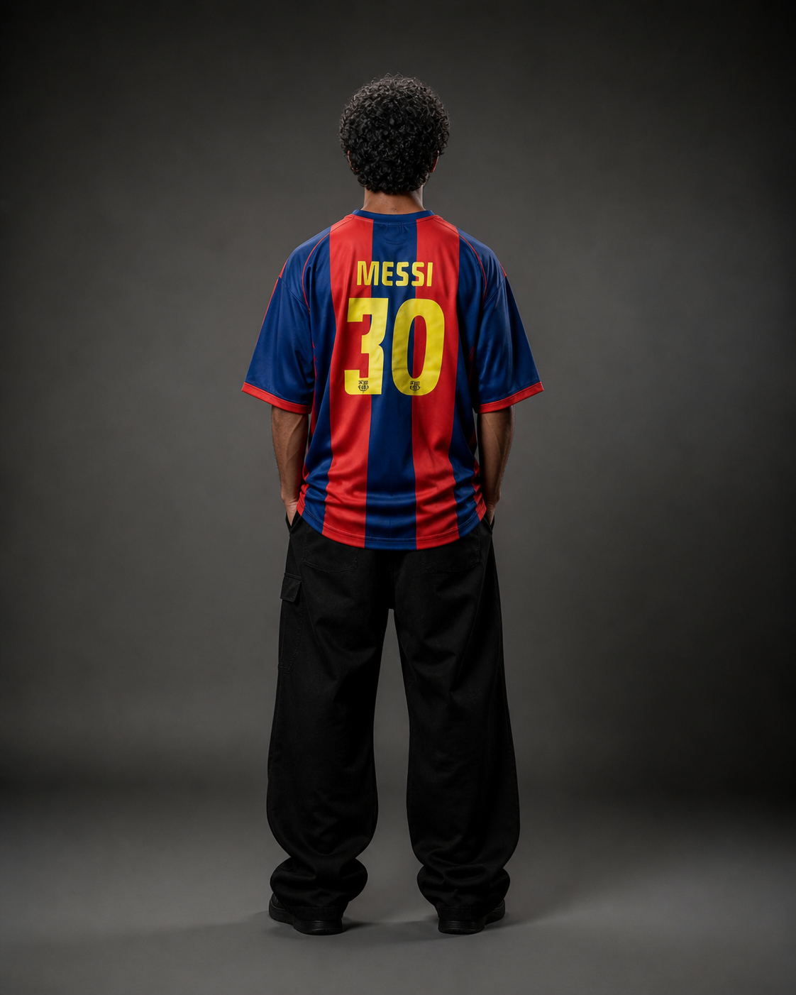 Lionel Messi Barcelona Home Jersey – Red Blue Stripes Football Shirt | Oversize | Embroidery| Kit Culture