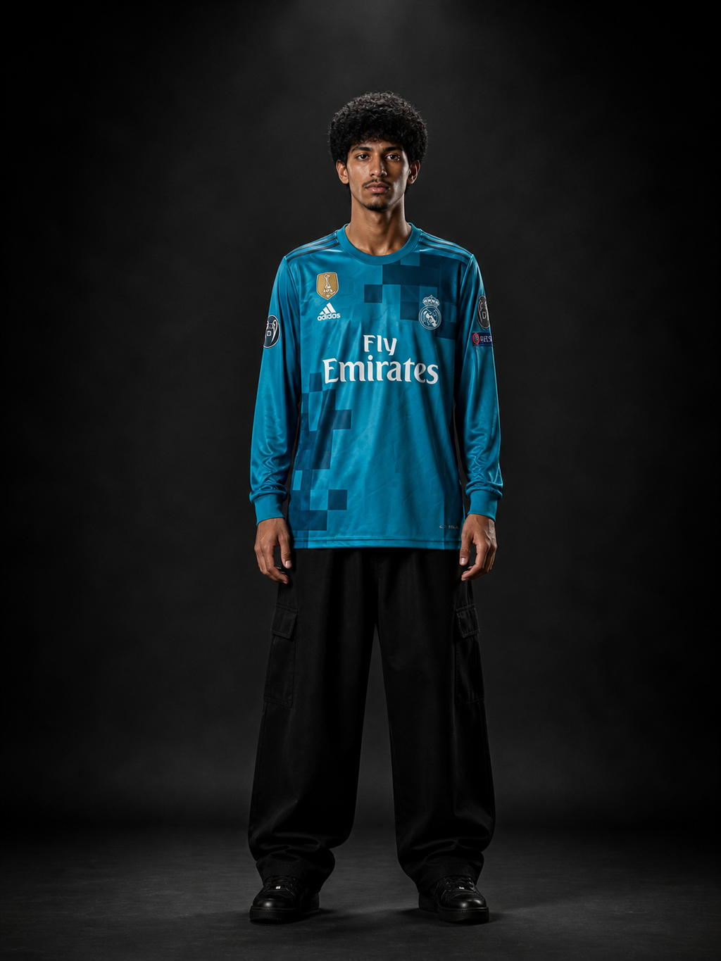 Cristiano Ronaldo 2017/18 Real Madrid Away Jersey – Sublimation Full Sleeve Blue #7 | Kit Culture