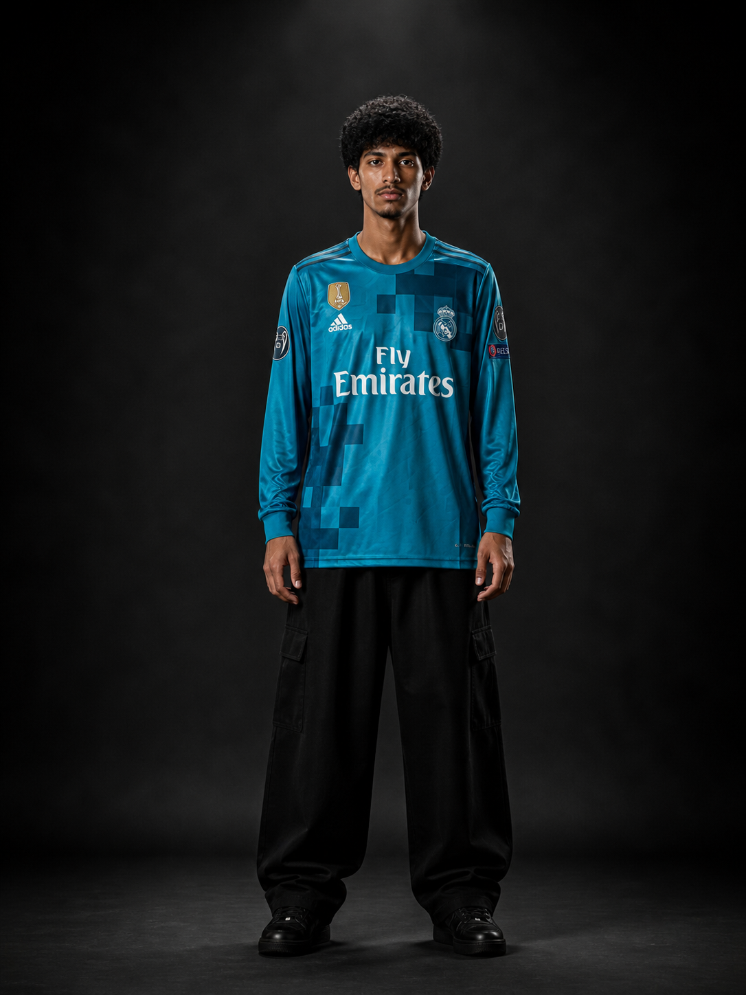 Cristiano Ronaldo 2017/18 Real Madrid Away Jersey – Sublimation Full Sleeve Blue #7 | Kit Culture