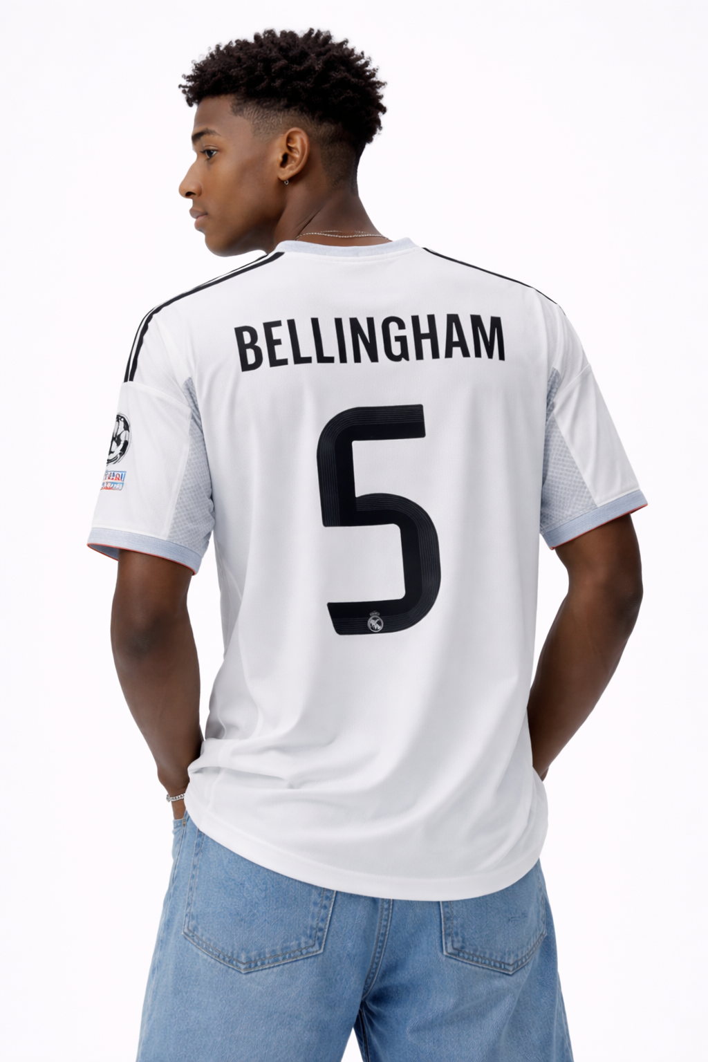 Bellingham 5 Real Madrid Home Jersey – Premium White Sublimation Football Shirt