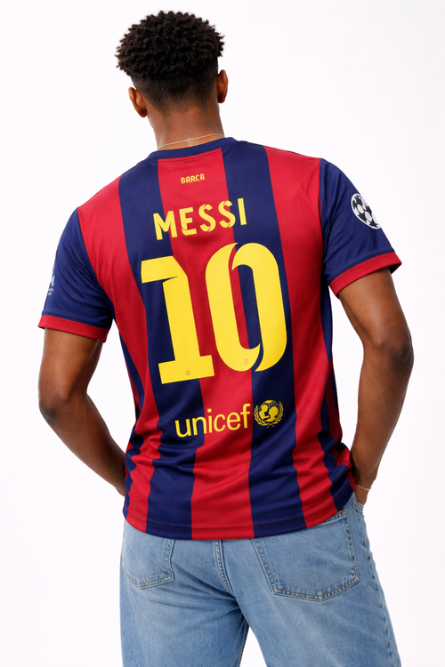 Barcelona 2014-15 Home Jersey Messi 10 – Classic Barca Red Blue Football Shirt