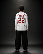 Kaka 22 AC Milan White Long Sleeve Jersey – Retro Champions League Edition