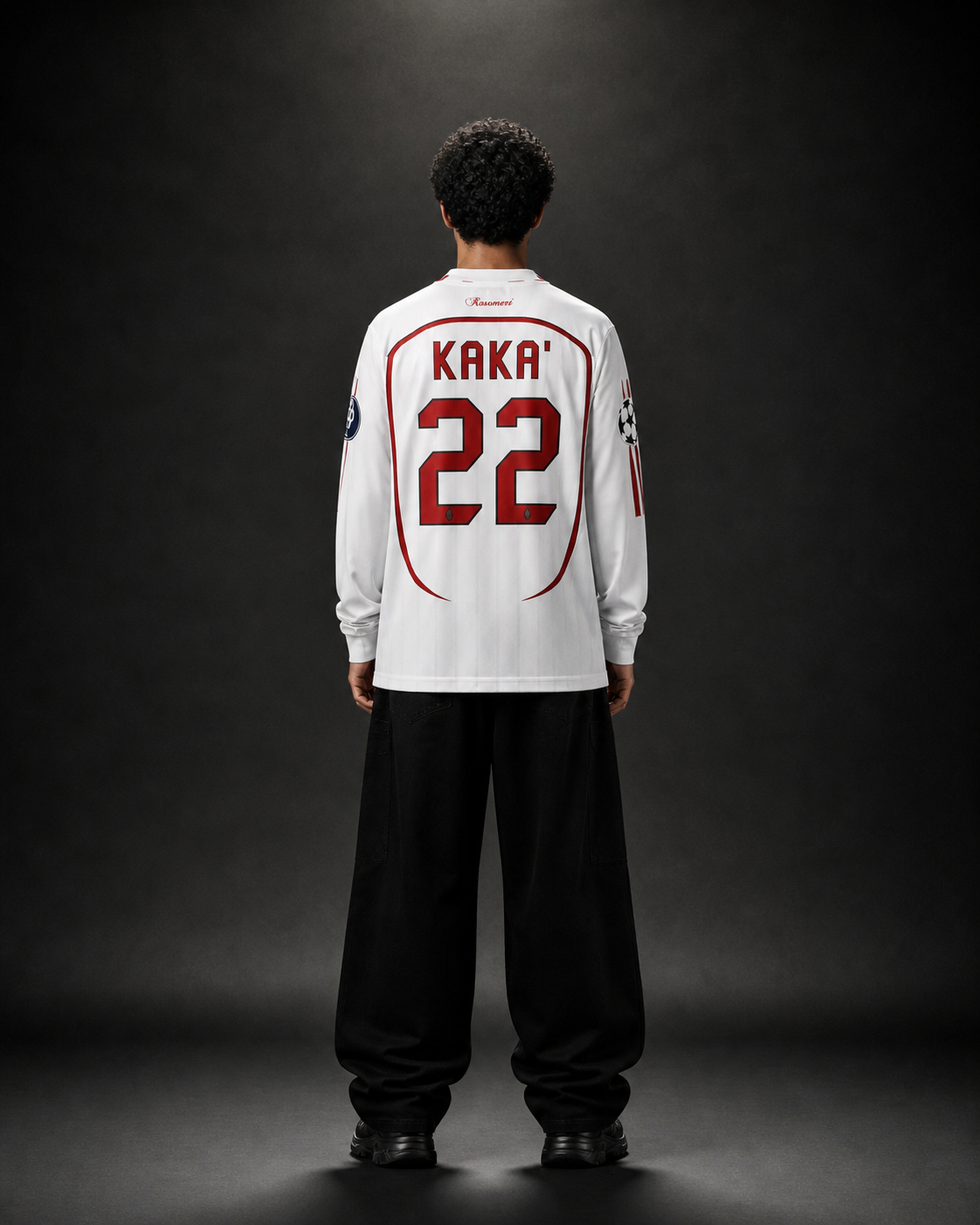 Kaka 22 AC Milan White Long Sleeve Jersey – Retro Champions League Edition