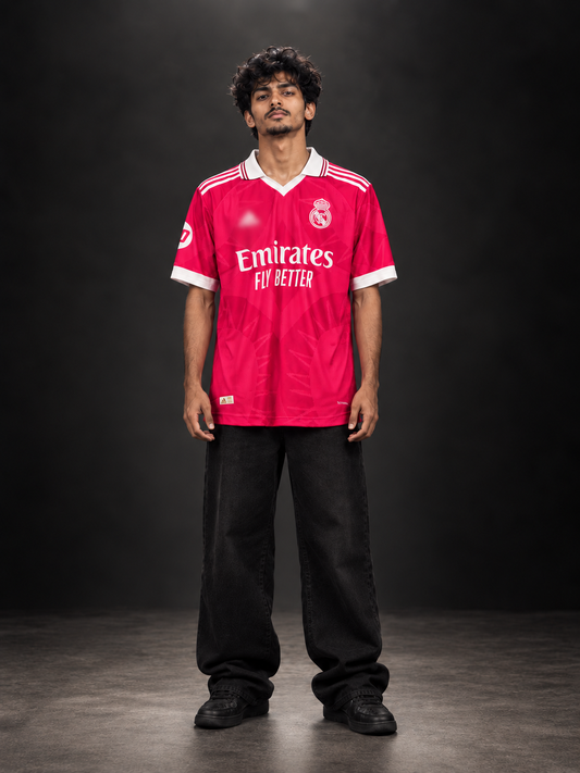 Real Madrid Mbappé #10 Pink Football Jersey | Oversize Collar Jersey | Embroidered | Kit Culture