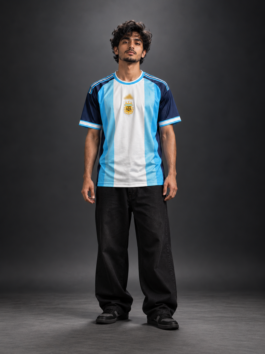 Argentina Messi #10 Retro Blue & White Jersey | Embroidery | Kit Culture
