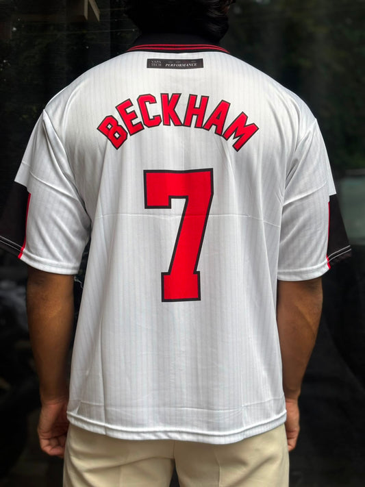 England 1998 Home Jersey Beckham #7 | Retro Football Jersey | Oversize | Kit Culture