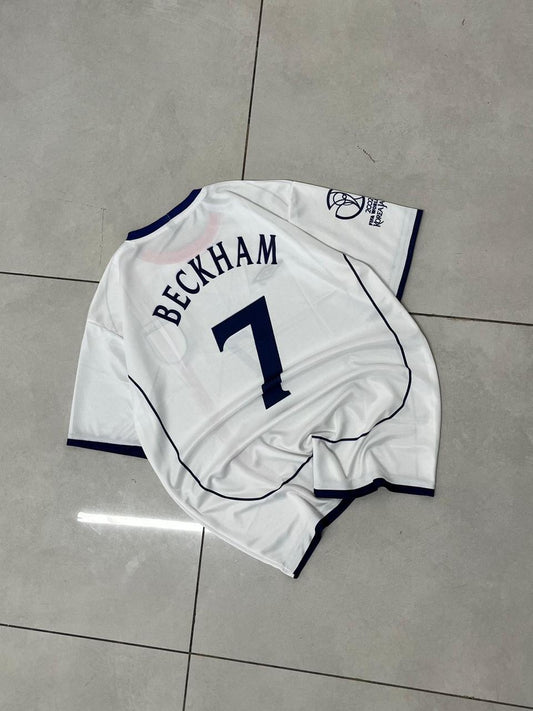 England 2002 World Cup Jersey – Beckham #7 | Embroidered | Kit Culture