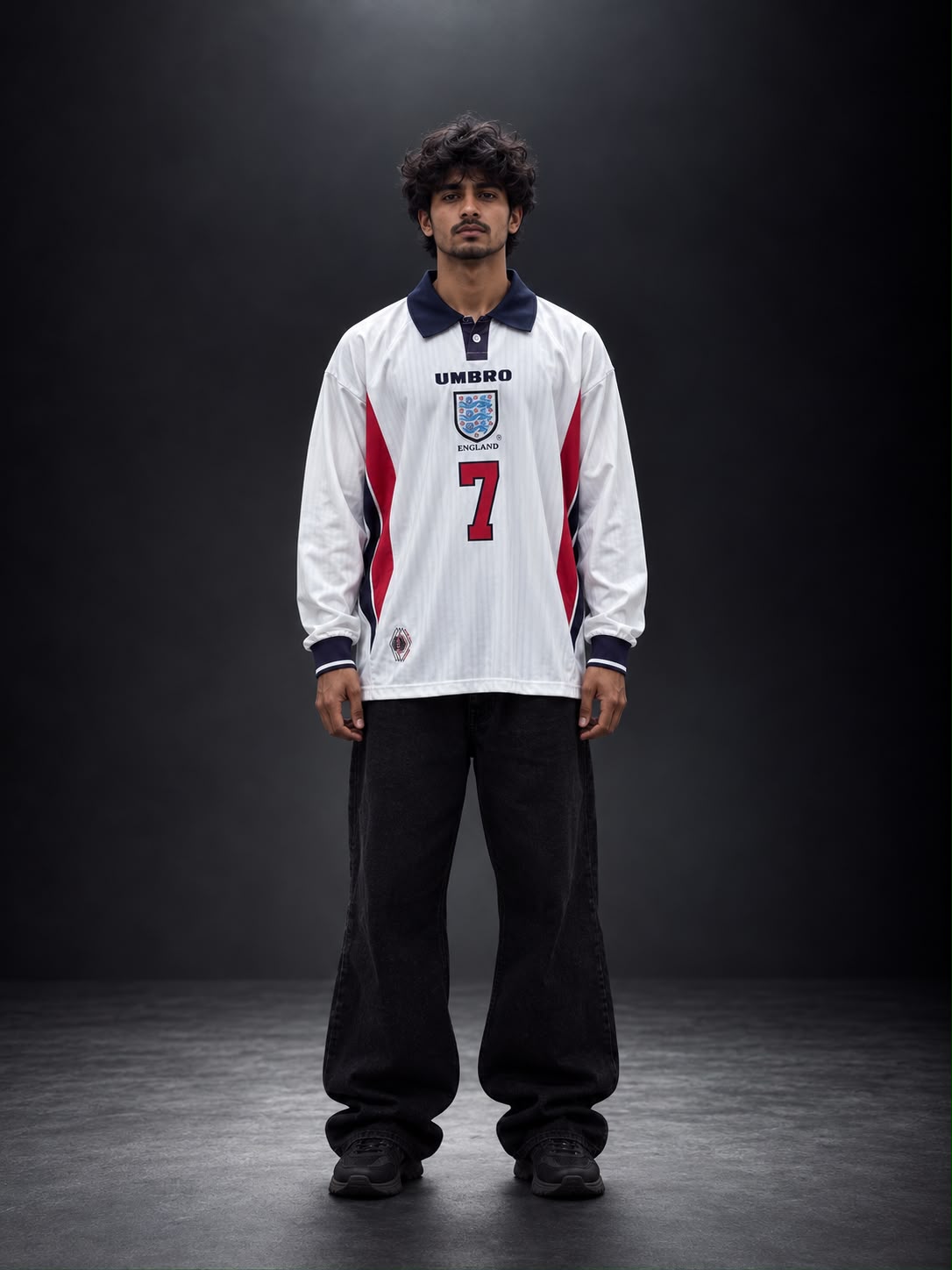England David Beckham #7 Full Sleeve Home Jersey | Retro | Embroidery | Kit Culture